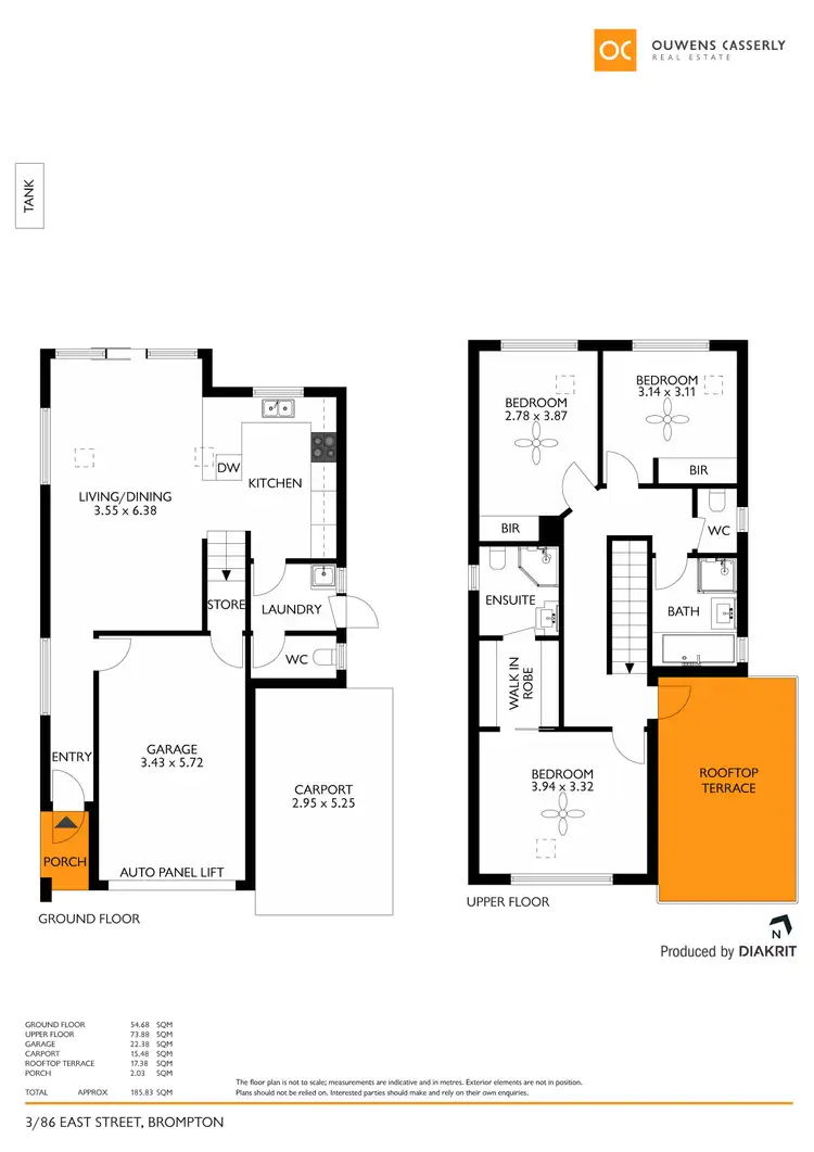 Floorplan of Homely townhouse listing, 3/86 East Street, Brompton SA 5007