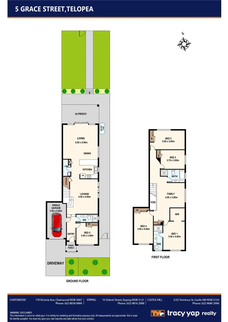 Floorplan of Homely semi-detached listing, 5 Grace Street, Telopea NSW 2117