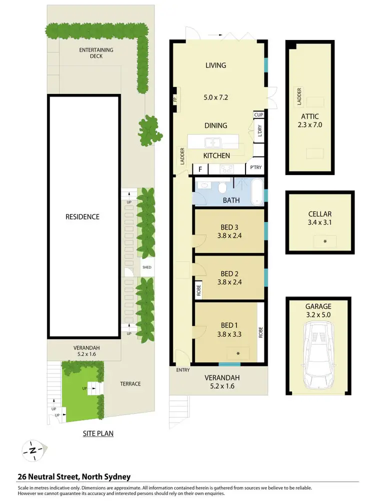 Floorplan of Homely semi-detached listing, 26 Neutral Street, North Sydney NSW 2060