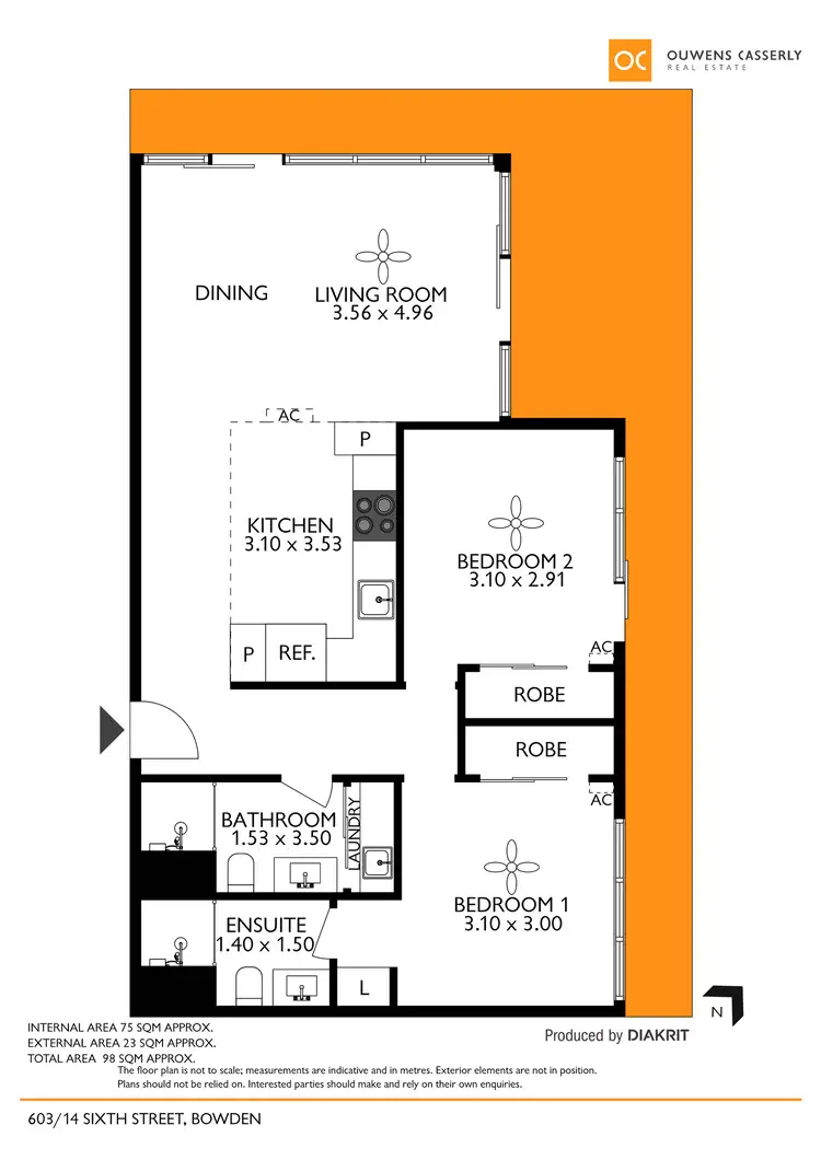 Floorplan of Homely unit listing, 603/14 Sixth Avenue, Bowden SA 5007