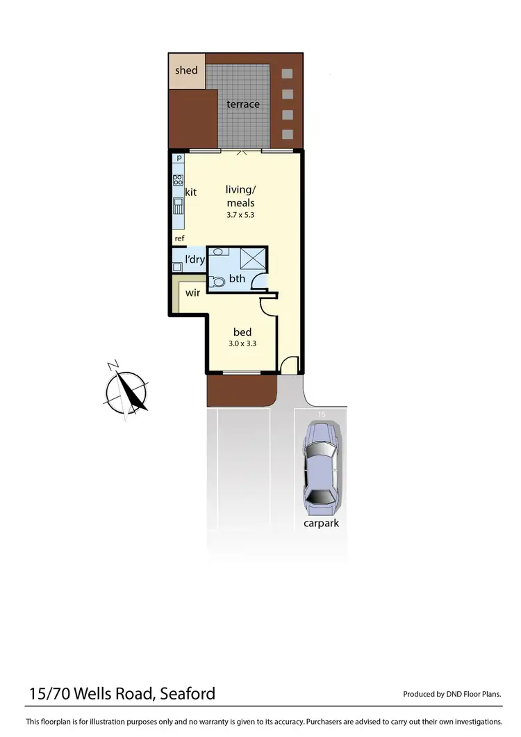 Floorplan of Homely unit listing, 15/70 Wells Road, Seaford VIC 3198