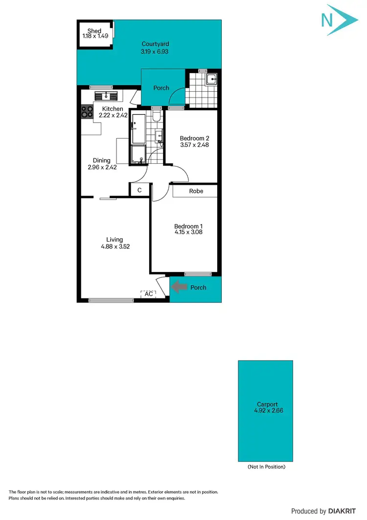 Floorplan of Homely unit listing, 2/80 Daly Street, South Plympton SA 5038