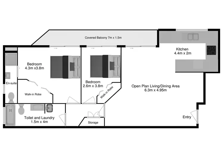 Floorplan of Homely unit listing, 1/133 Central Avenue, Indooroopilly QLD 4068
