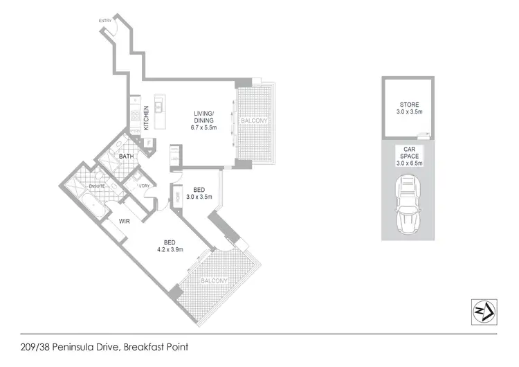 Floorplan of Homely apartment listing, 209/38 Peninsula Drive, Breakfast Point NSW 2137