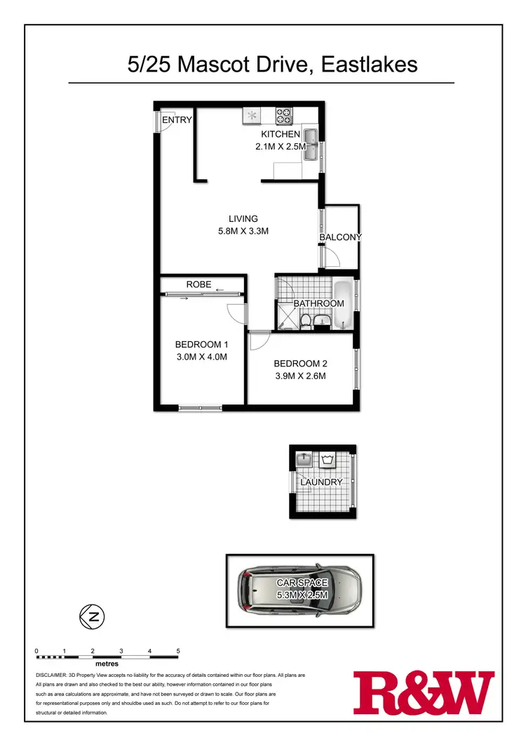 Floorplan of Homely apartment listing, 5/25 Mascot Drive, Eastlakes NSW 2018