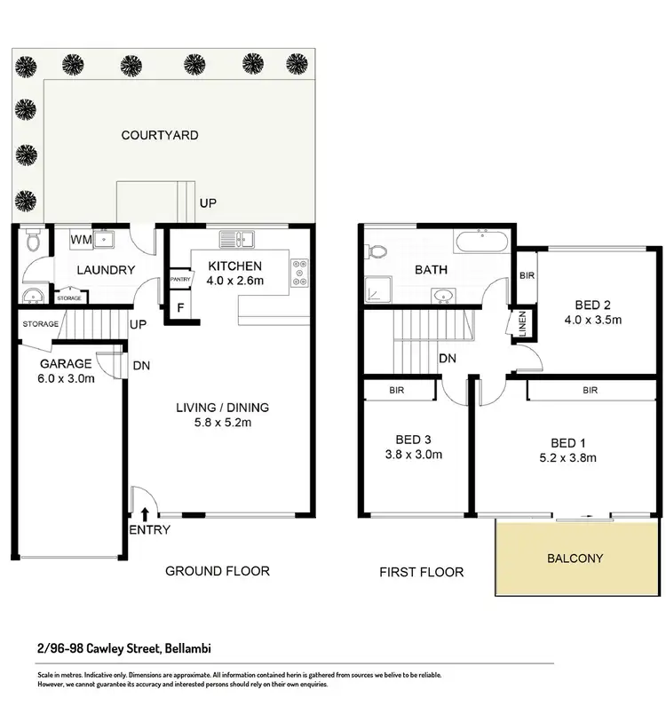 Floorplan of Homely townhouse listing, 2/96-98 Cawley Street, Bellambi NSW 2518