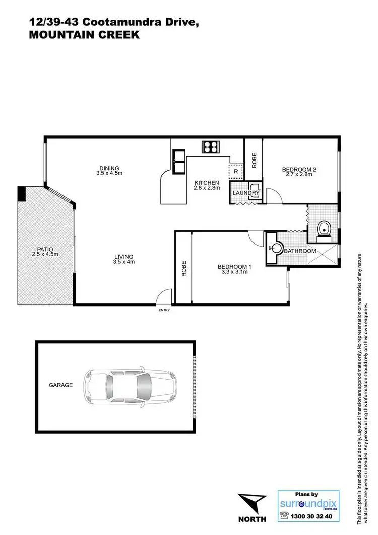 Floorplan of Homely unit listing, 12/39-43 Cootamundra Drive, Mountain Creek QLD 4557