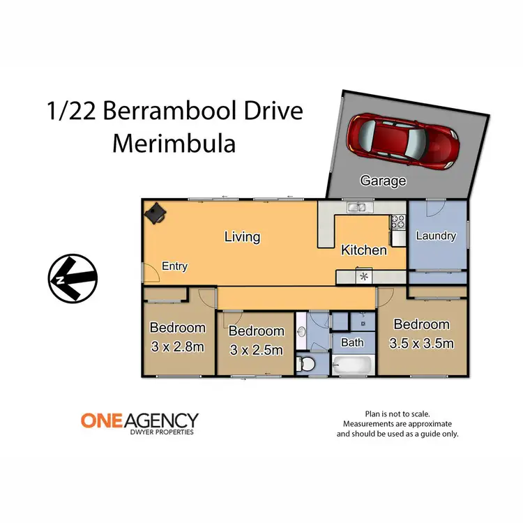 Floorplan of Homely semi-detached listing, 1/22 Berrambool Drive, Merimbula NSW 2548