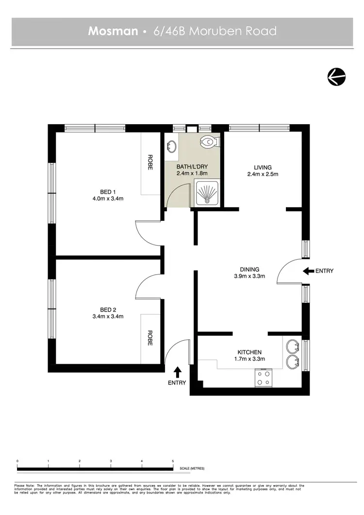Floorplan of Homely apartment listing, 6/46b Moruben Road, Mosman NSW 2088