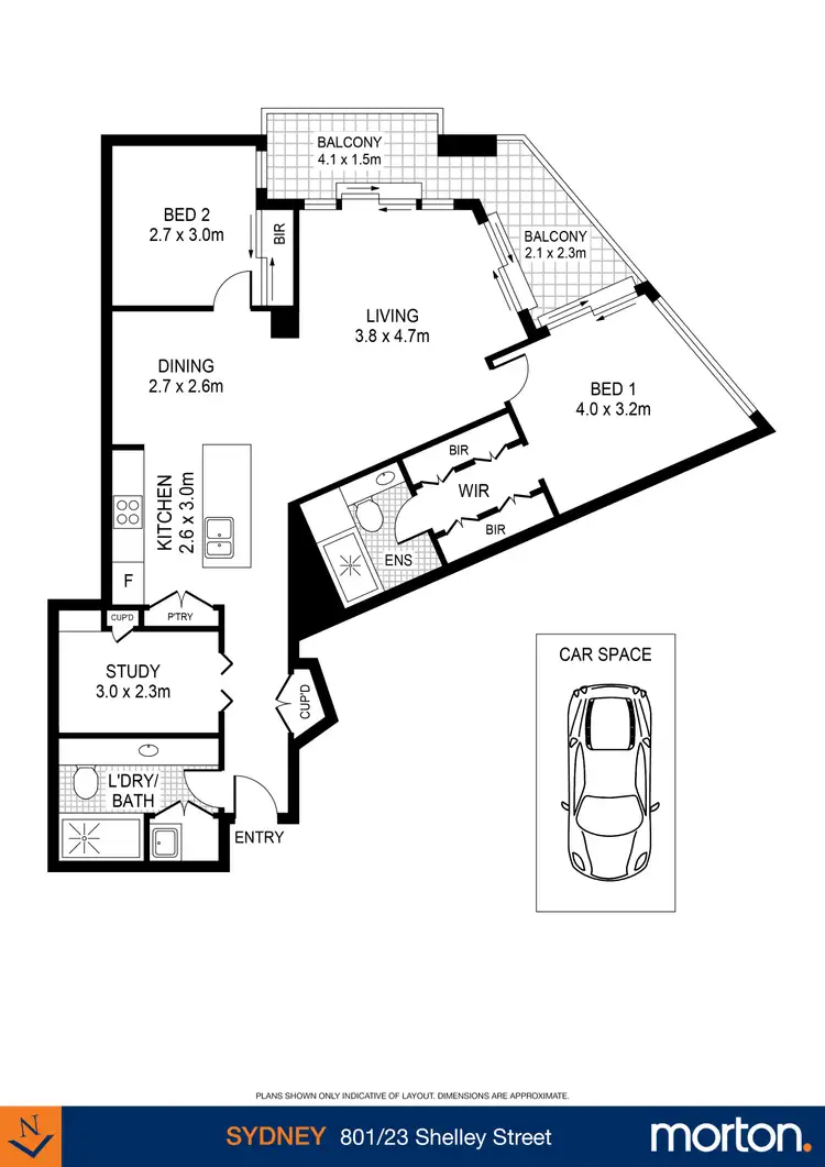 Floorplan of Homely apartment listing, 801/23 Shelley Street, Sydney NSW 2000