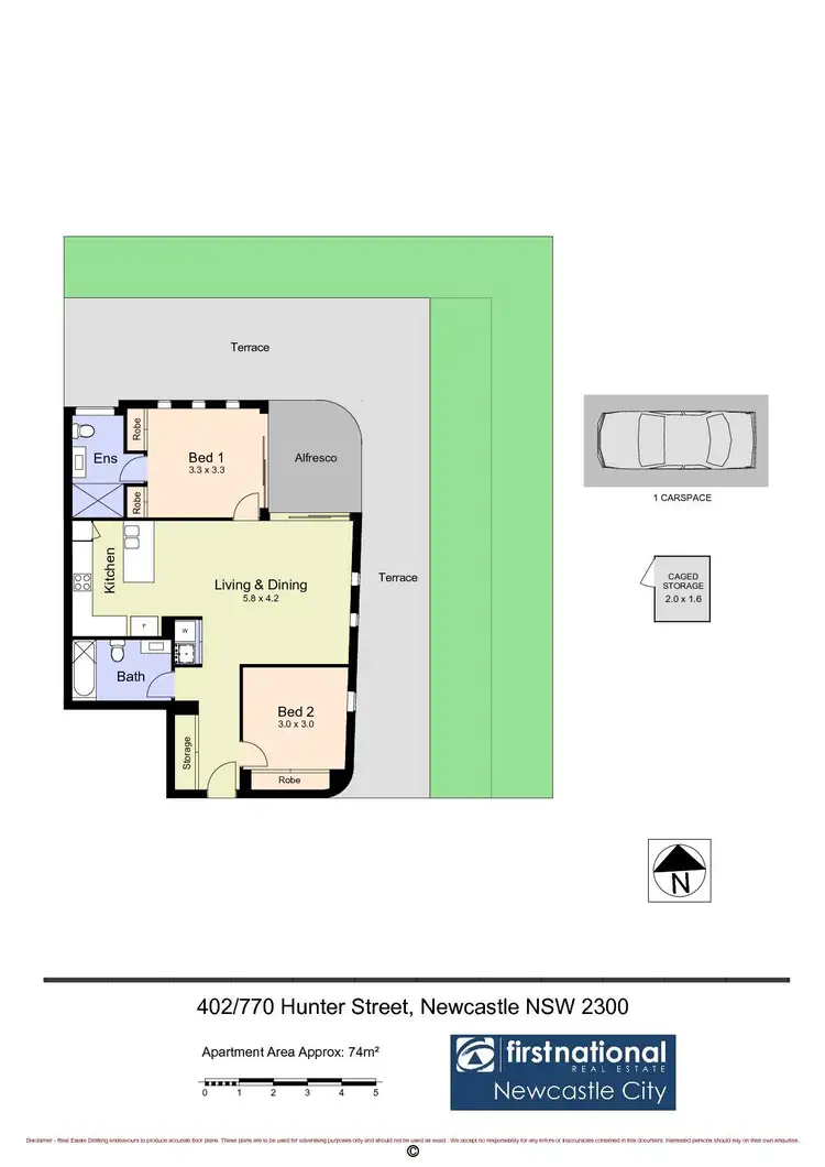 Floorplan of Homely apartment listing, 402/770 Hunter Street, Newcastle West NSW 2302