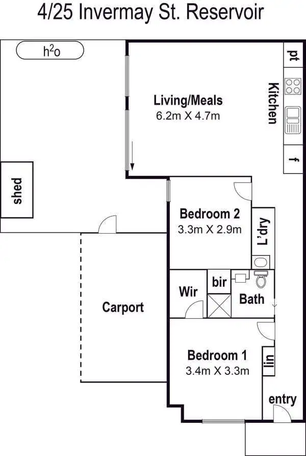 Floorplan of Homely unit listing, Unit 4/25 Invermay Street, Reservoir VIC 3073
