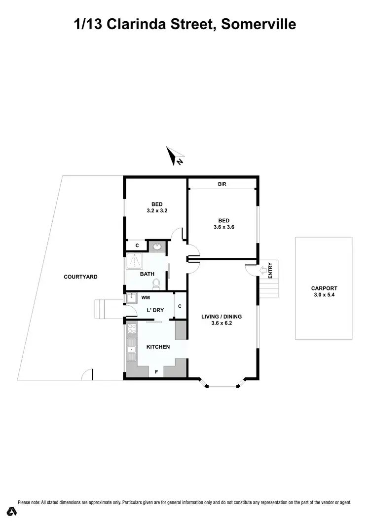 Floorplan of Homely unit listing, 1/13 Clarinda Street, Somerville VIC 3912