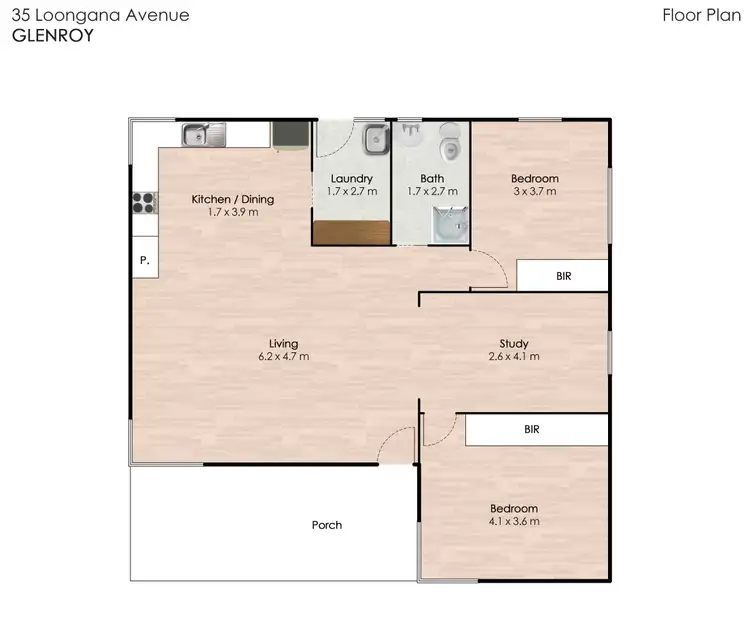 Floorplan of Homely house listing, 35 Loongana Avenue, Glenroy VIC 3046