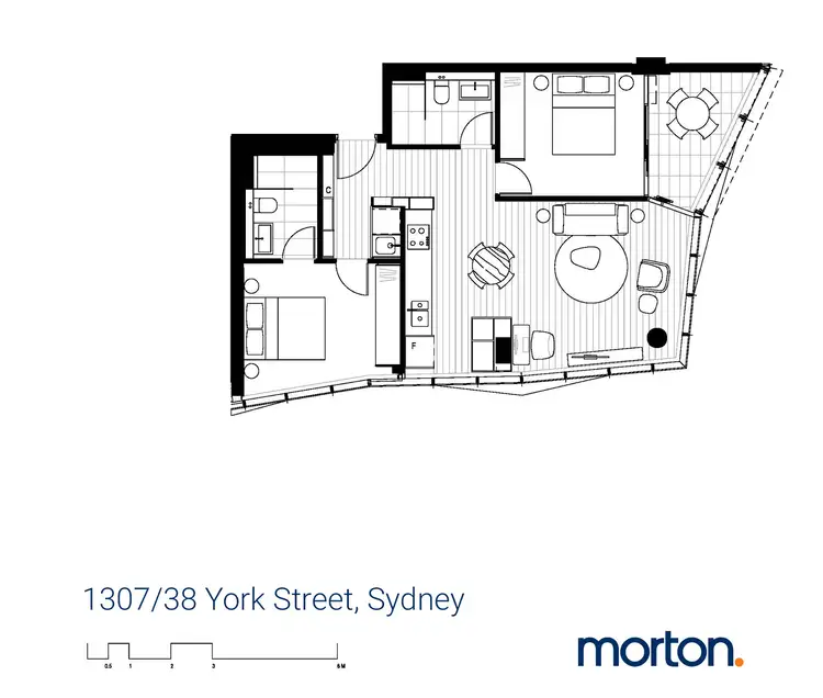 Floorplan of Homely apartment listing, 1307/38 York Street, Sydney NSW 2000