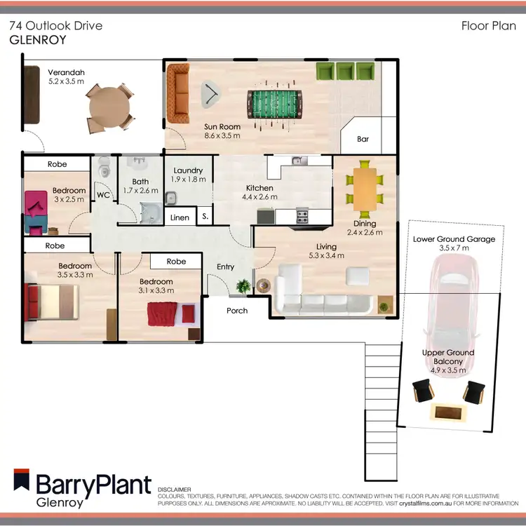 Floorplan of Homely house listing, 74 Outlook Drive, Glenroy VIC 3046