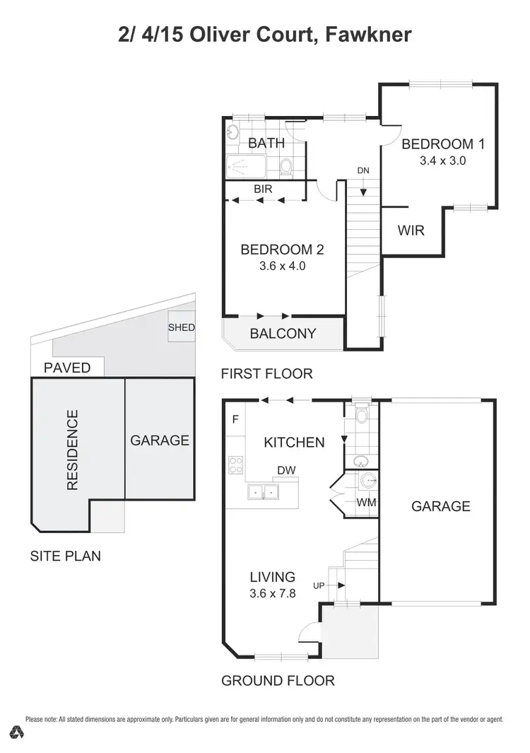 Floorplan of Homely townhouse listing, 2/15 Oliver Court, Fawkner VIC 3060