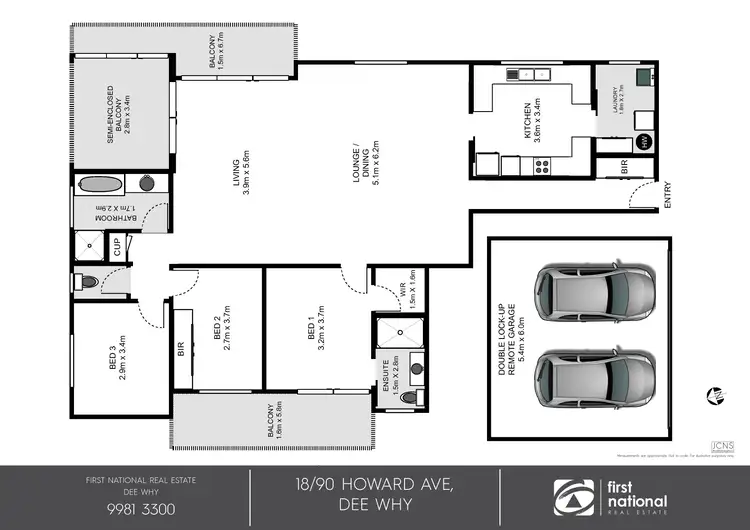 Floorplan of Homely apartment listing, 18/90 Howard Avenue, Dee Why NSW 2099