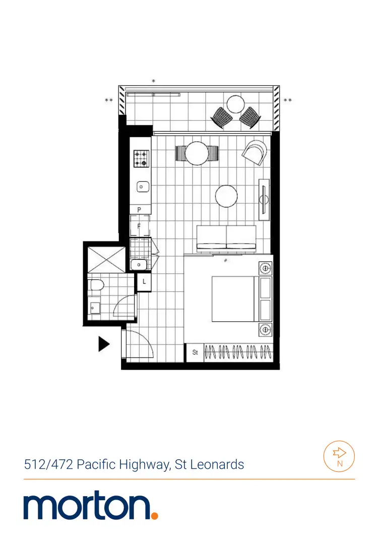 Floorplan of Homely apartment listing, 512/472 Pacific Highway, St Leonards NSW 2065