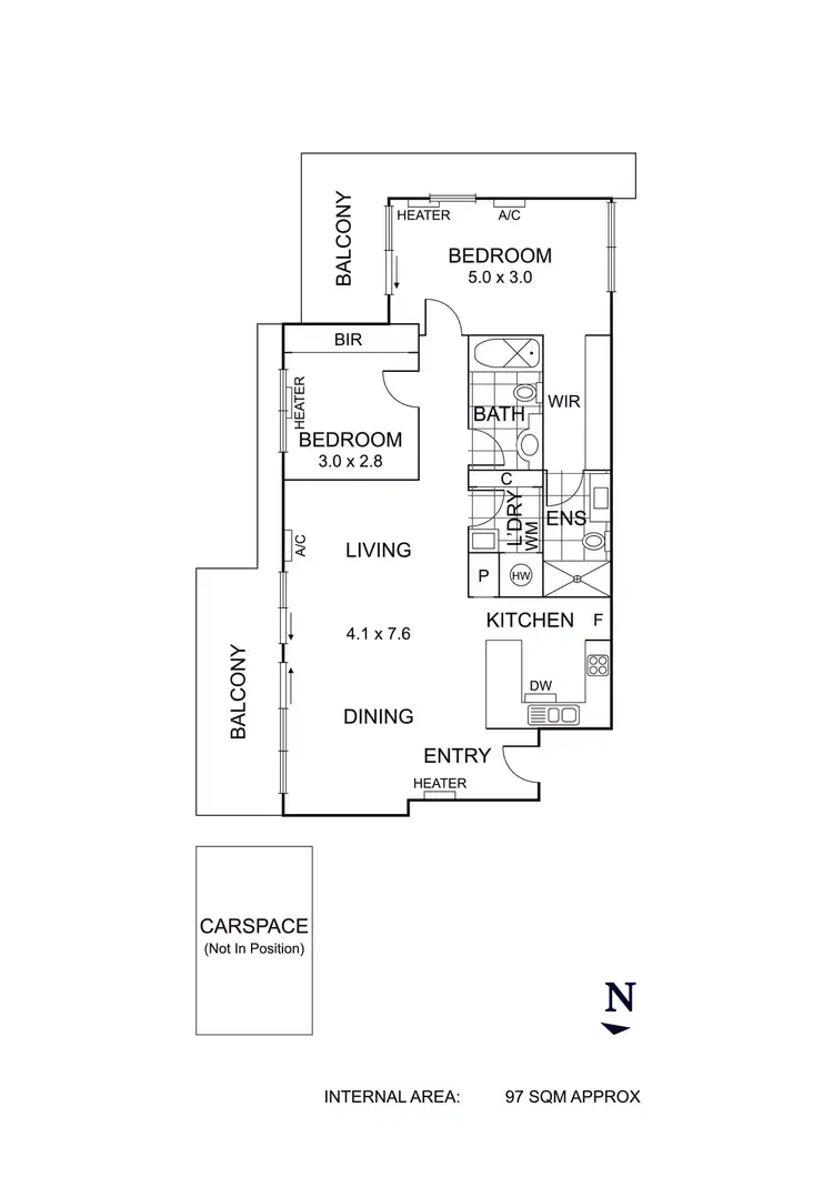 Floorplan of Homely apartment listing, 305A/1 Manna Gum Court, Coburg VIC 3058