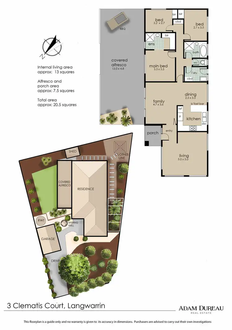 Floorplan of Homely house listing, 3 Clematis Court, Langwarrin VIC 3910