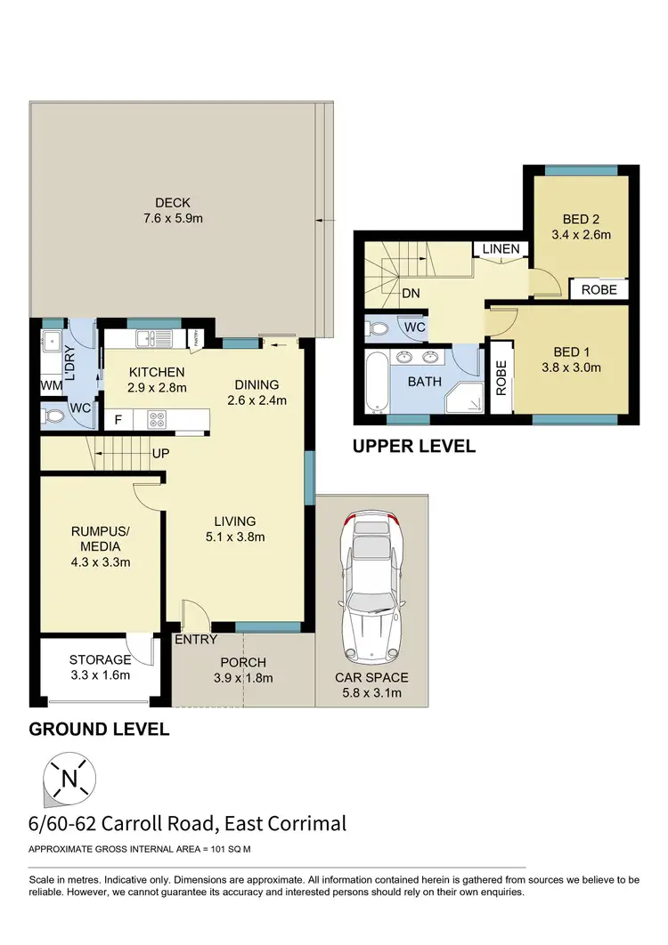 Floorplan of Homely townhouse listing, 6/60-62 Carroll Road, East Corrimal NSW 2518