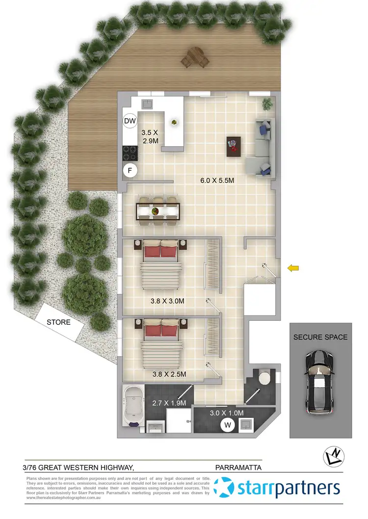 Floorplan of Homely apartment listing, 3/76 Great Western Highway, Parramatta NSW 2150