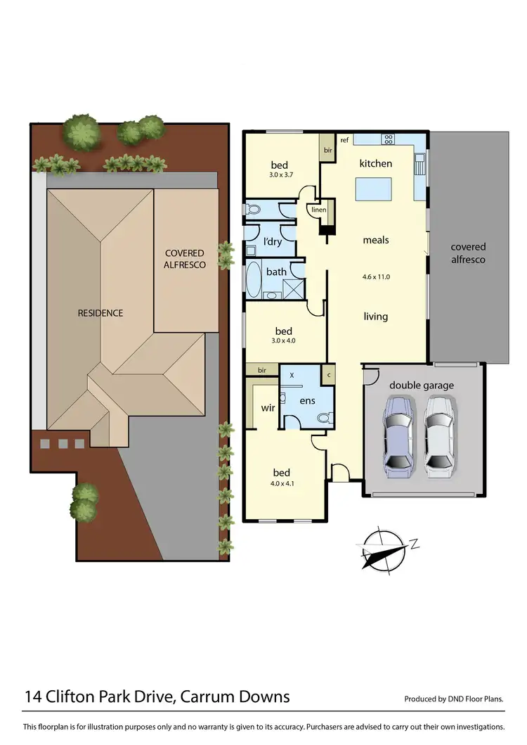 Floorplan of Homely house listing, 14 Clifton Park Drive, Carrum Downs VIC 3201