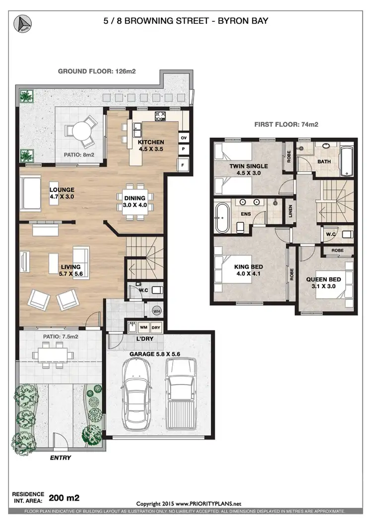 Floorplan of Homely townhouse listing, 5/6-8 Browning Street, Byron Bay NSW 2481