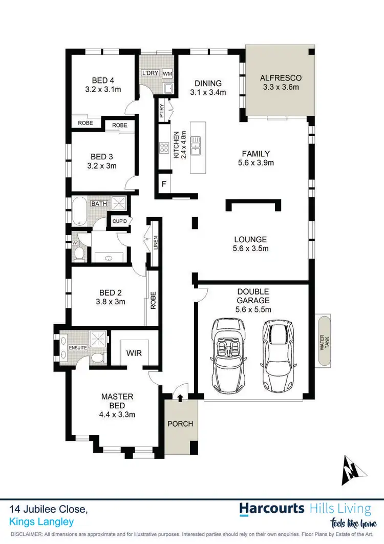 Floorplan of Homely house listing, 14 Jubilee Close, Kings Langley NSW 2147