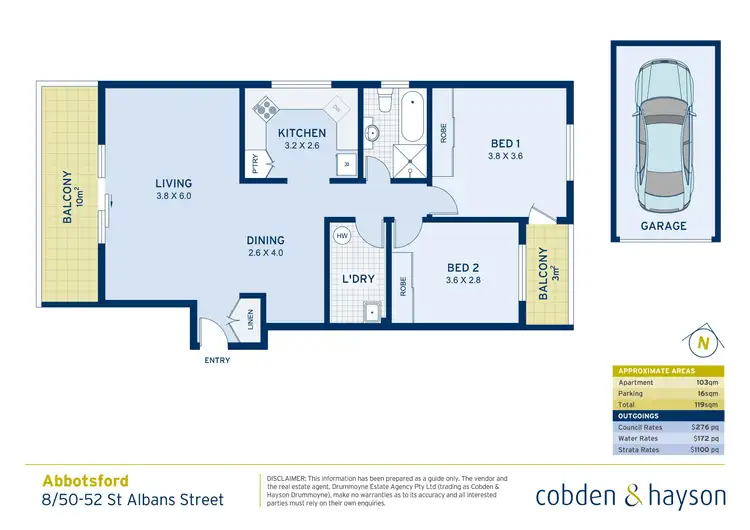 Floorplan of Homely apartment listing, 8/50-52 St Albans Street, Abbotsford NSW 2046