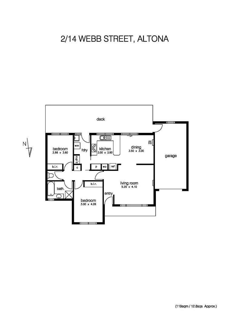 Floorplan of Homely unit listing, 2/14 Webb Street, Altona VIC 3018