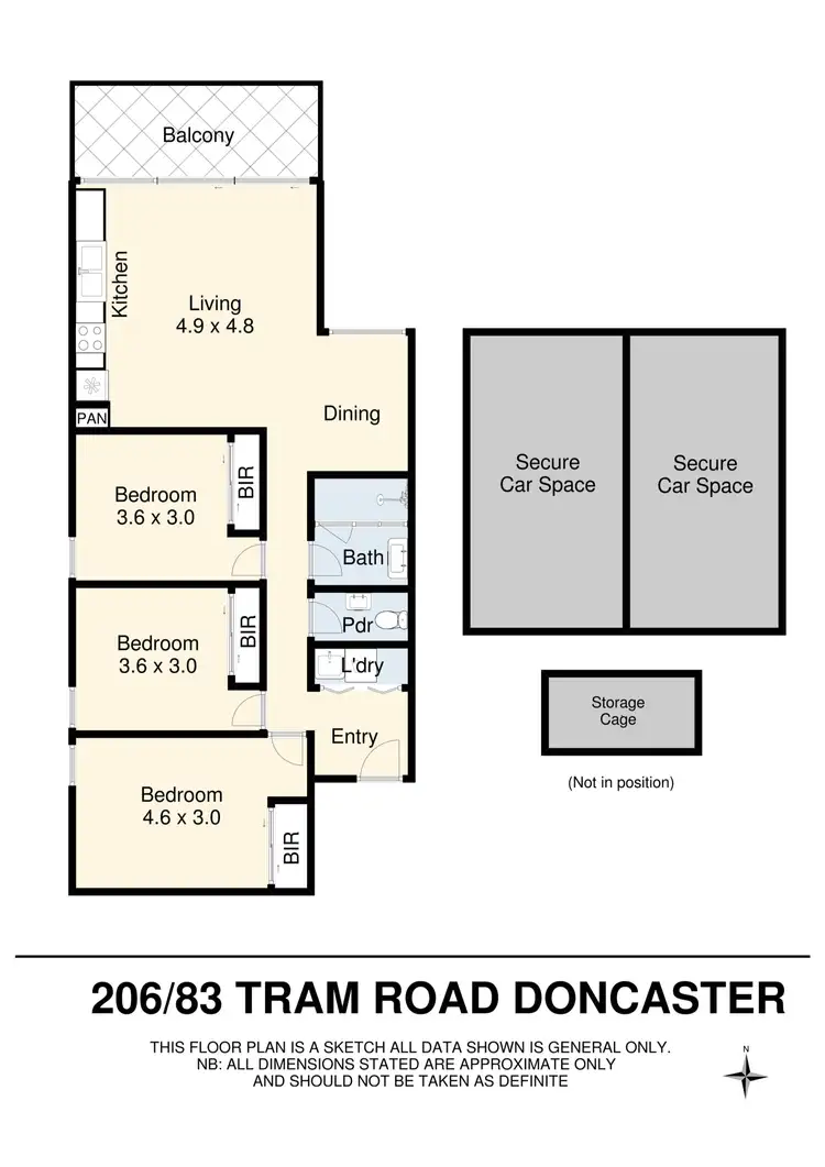 Floorplan of Homely apartment listing, 206/83 Tram Road, Doncaster VIC 3108