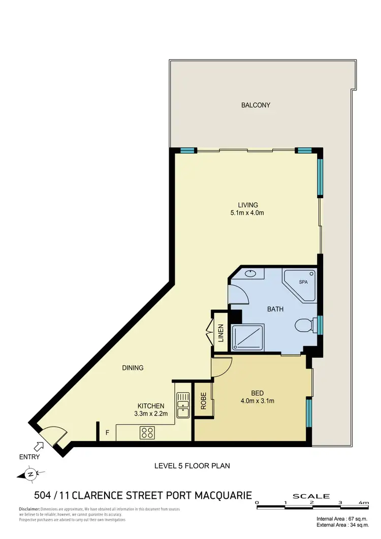 Floorplan of Homely apartment listing, 504/11 Clarence Street, Port Macquarie NSW 2444