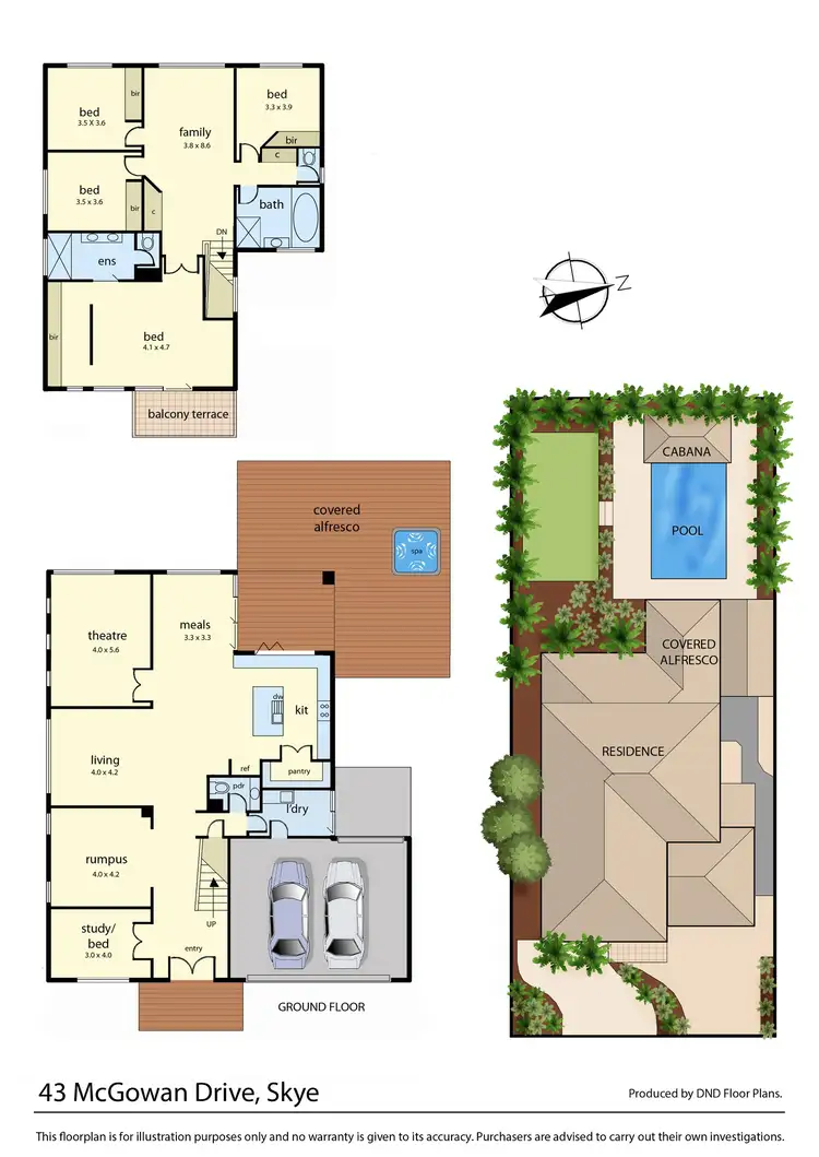 Floorplan of Homely house listing, 43 McGowan Drive, Skye VIC 3977