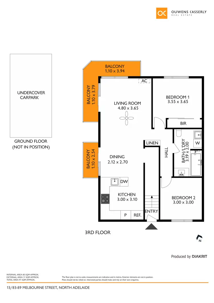 Floorplan of Homely unit listing, 13/83-89 Melbourne Street, North Adelaide SA 5006