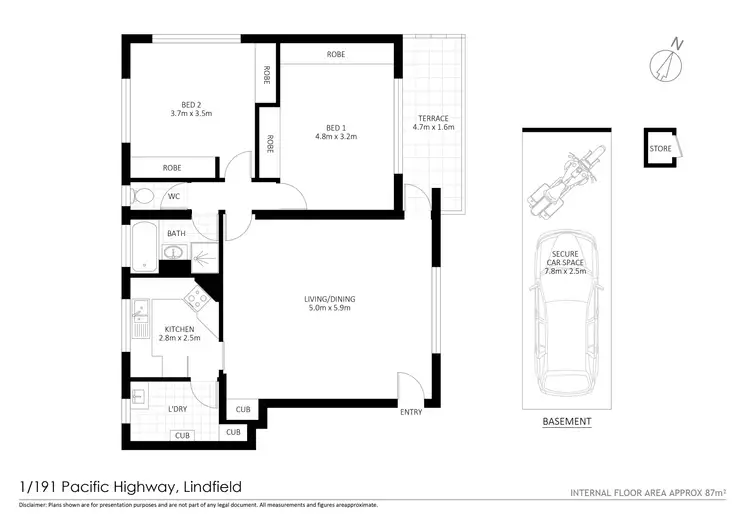 Floorplan of Homely unit listing, 1/191 Pacific Highway, Lindfield NSW 2070