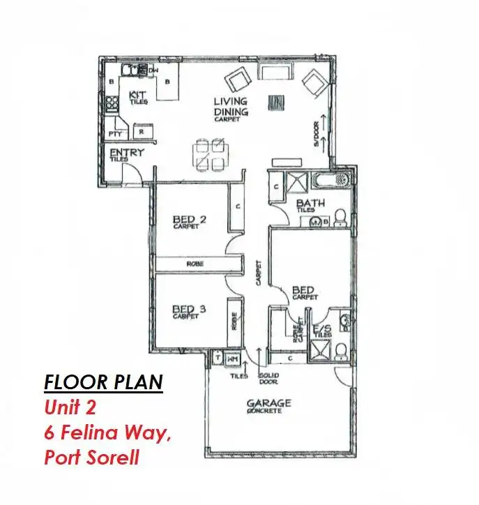 Floorplan of Homely unit listing, 2/6 Felina Way, Port Sorell TAS 7307