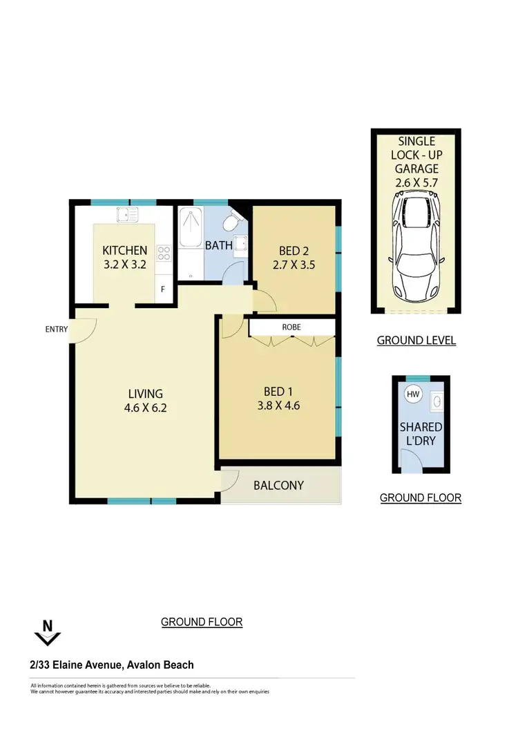 Floorplan of Homely apartment listing, 2/33 Elaine Avenue, Avalon Beach NSW 2107