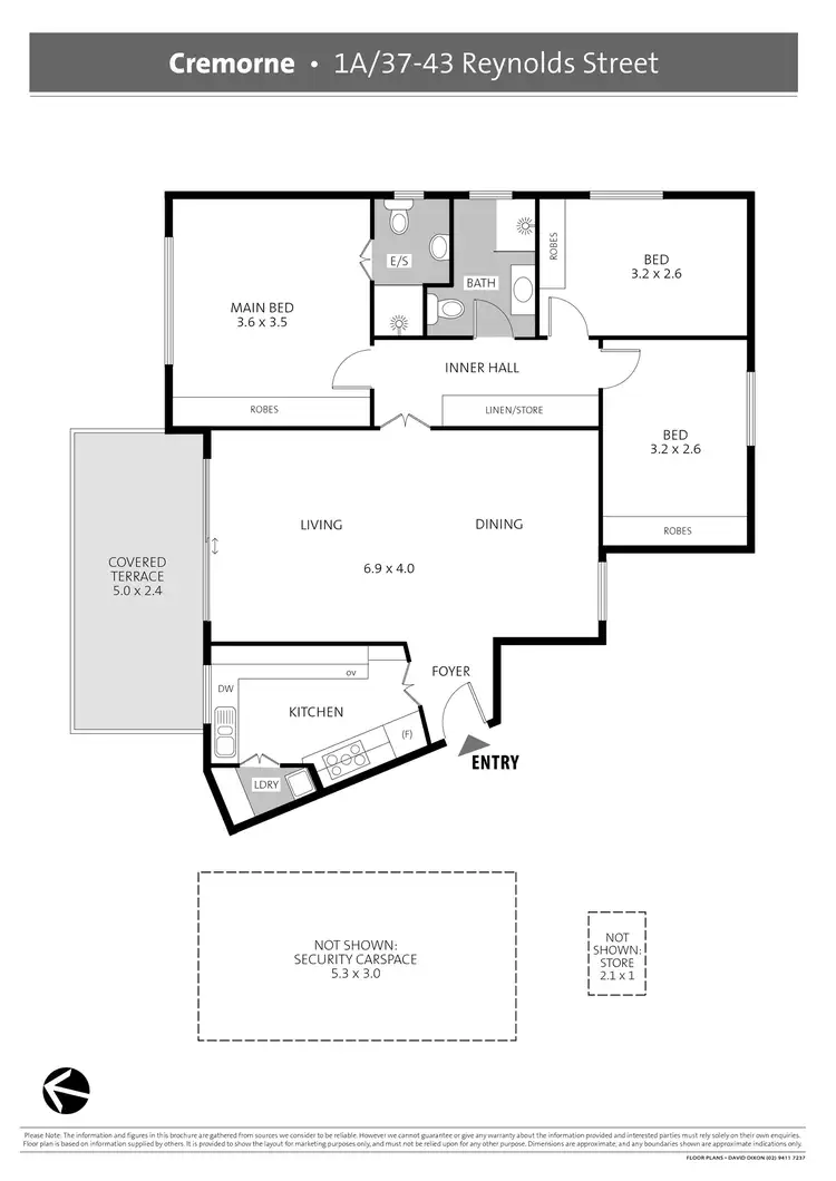 Floorplan of Homely apartment listing, 1a/37-43 Reynolds Street, Cremorne NSW 2090