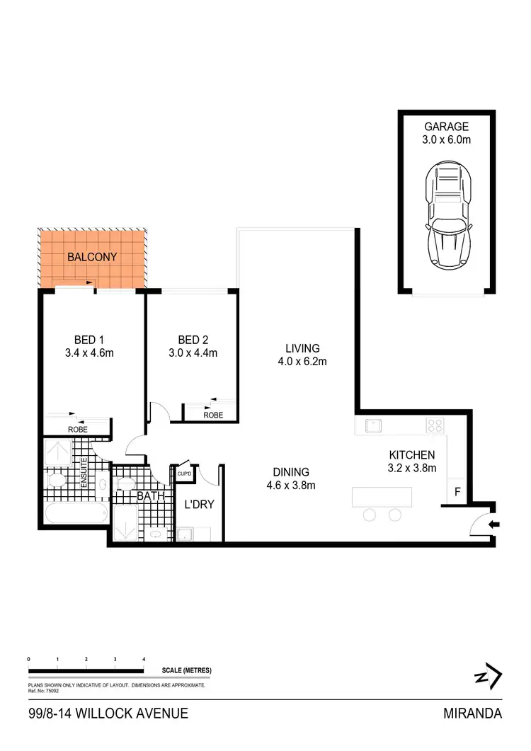 Floorplan of Homely apartment listing, 99/8 Willock Avenue, Miranda NSW 2228