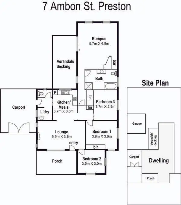 Floorplan of Homely house listing, 7 Ambon Street, Preston VIC 3072