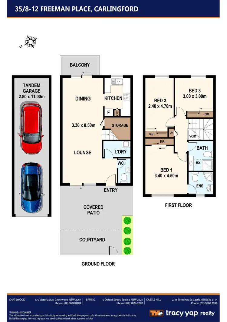 Floorplan of Homely townhouse listing, 35/8-12 Freeman Place, Carlingford NSW 2118