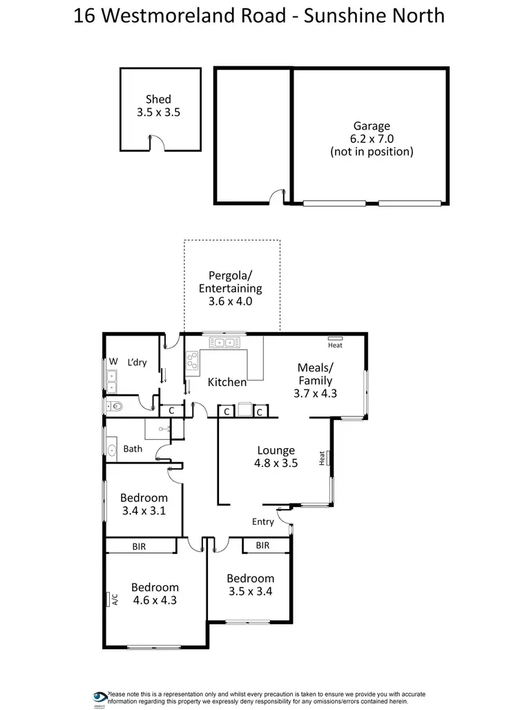 Floorplan of Homely house listing, 16 Westmoreland Road, Sunshine North VIC 3020