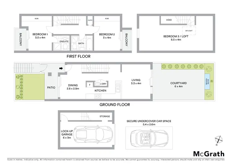 Floorplan of Homely townhouse listing, 1/2 Hamilton Avenue, Naremburn NSW 2065