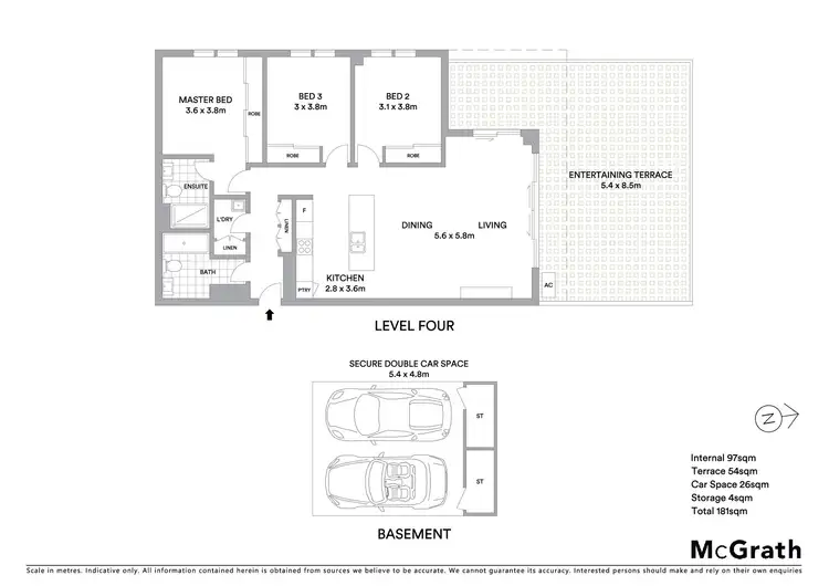 Floorplan of Homely apartment listing, 3404/55 Wilson Street, Botany NSW 2019