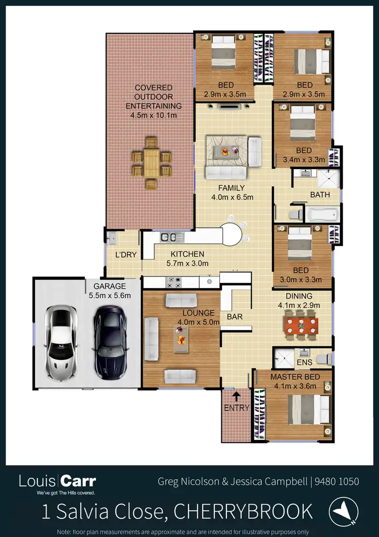 Floorplan of Homely house listing, 1 Salvia Close, Cherrybrook NSW 2126