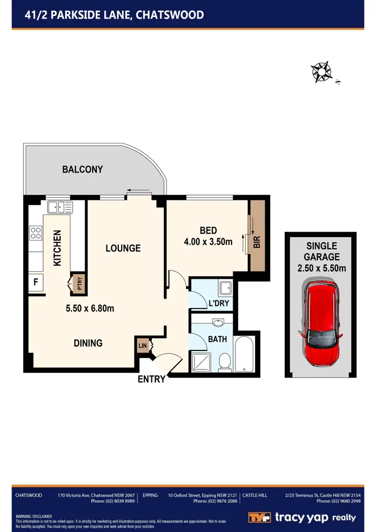 Floorplan of Homely apartment listing, 41/2 Parkside Lane, Chatswood NSW 2067