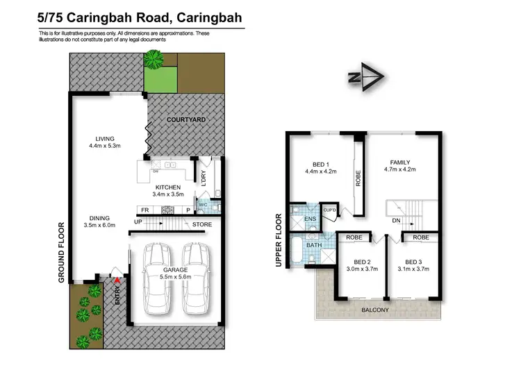 Floorplan of Homely townhouse listing, 5/75 Caringbah Road, Caringbah South NSW 2229