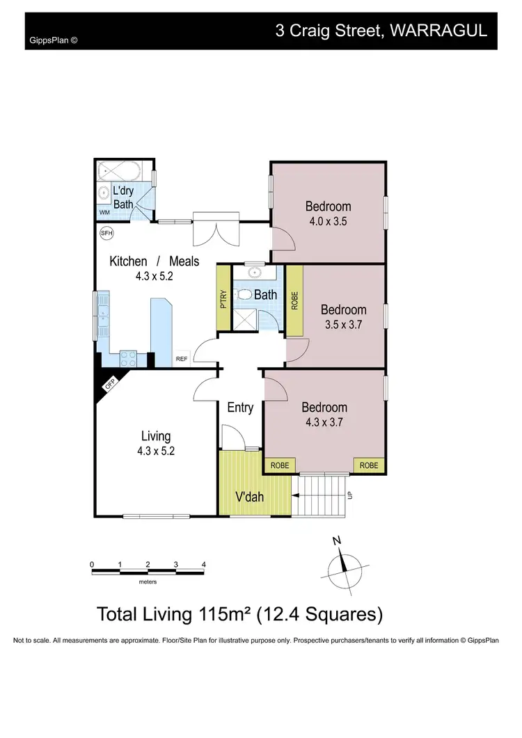 Floorplan of Homely house listing, 3 Craig Street, Warragul VIC 3820